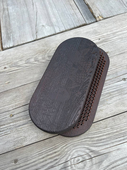 Premium Thermo Ash Sadhu Board - Fish Engraving with Dynamic Copper Nails (Beginner)