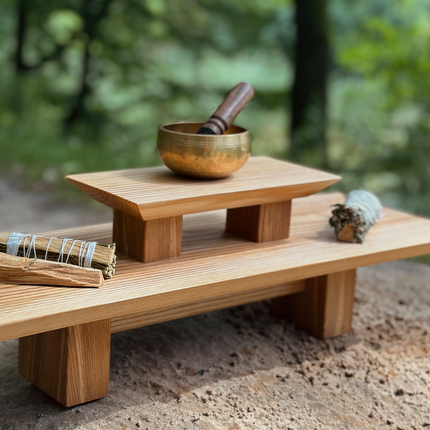 Altar table, Yoga Studio Decor, Meditation altar, Sustainable wood, Japanese Stacking Meditation, Zen Prayer Puja Table, Buddhist Shrine