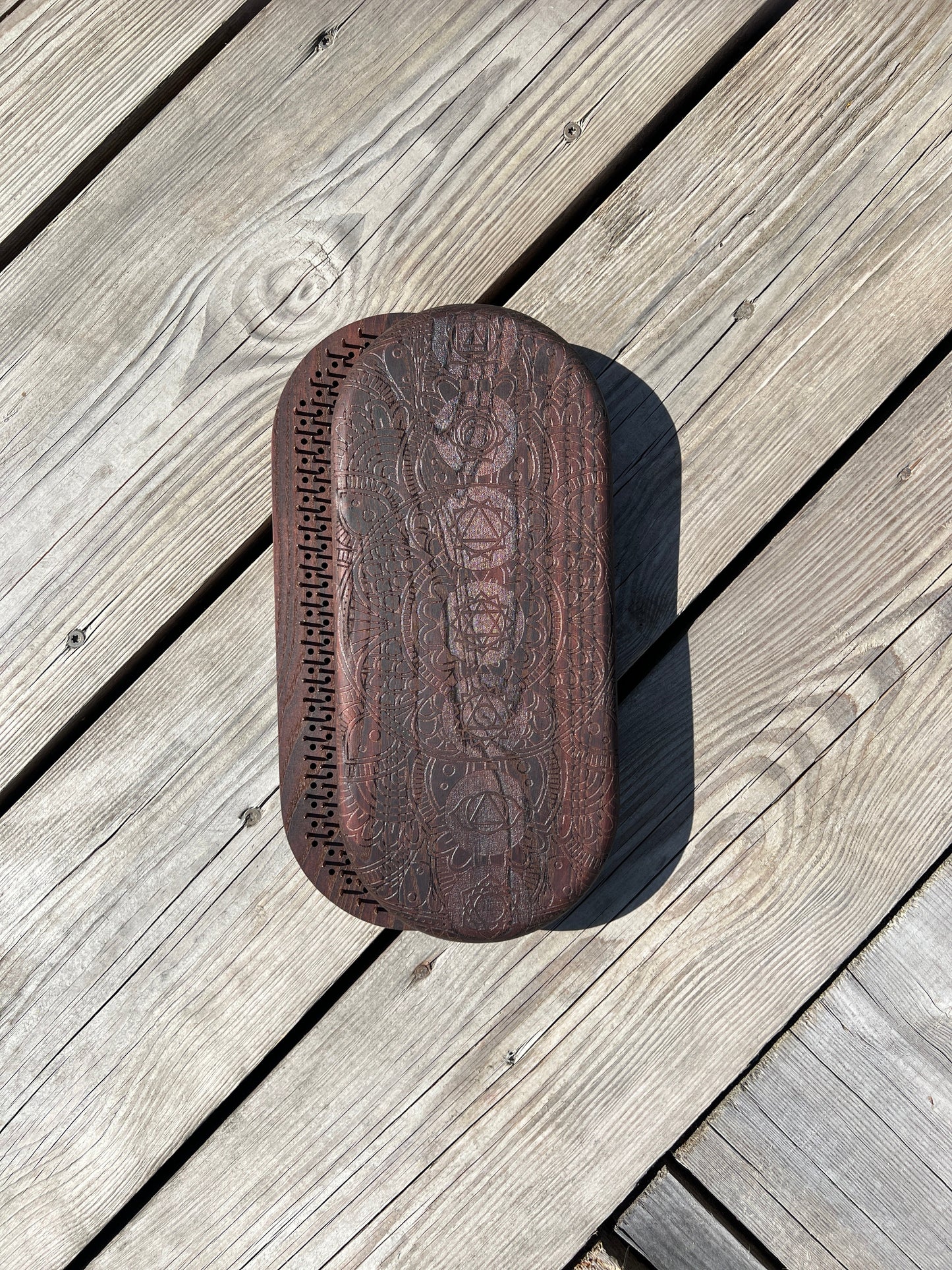 Premium Thermo Ash Sadhu Board - Mandala&Chakras with Static Copper Nails (Beginner)