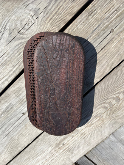 Premium Thermo Ash Sadhu Board - Mandala&Chakras with Static Copper Nails (Beginner)