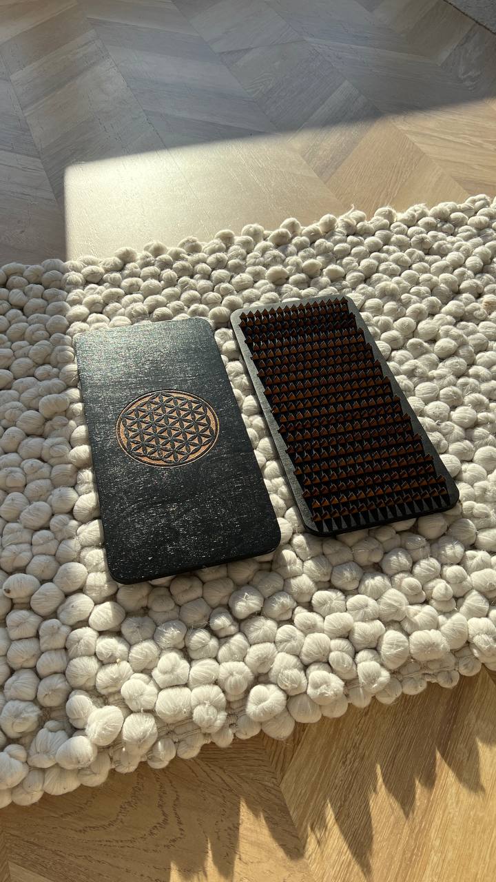 METADESK™ Sadhu Board Black Plywood nails for beginners (Flower of Life engraving)