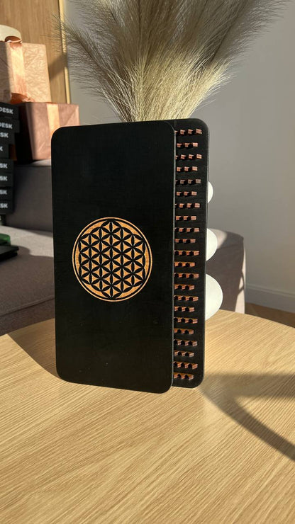 METADESK™ Sadhu Board Black Plywood nails for beginners (Flower of Life engraving)