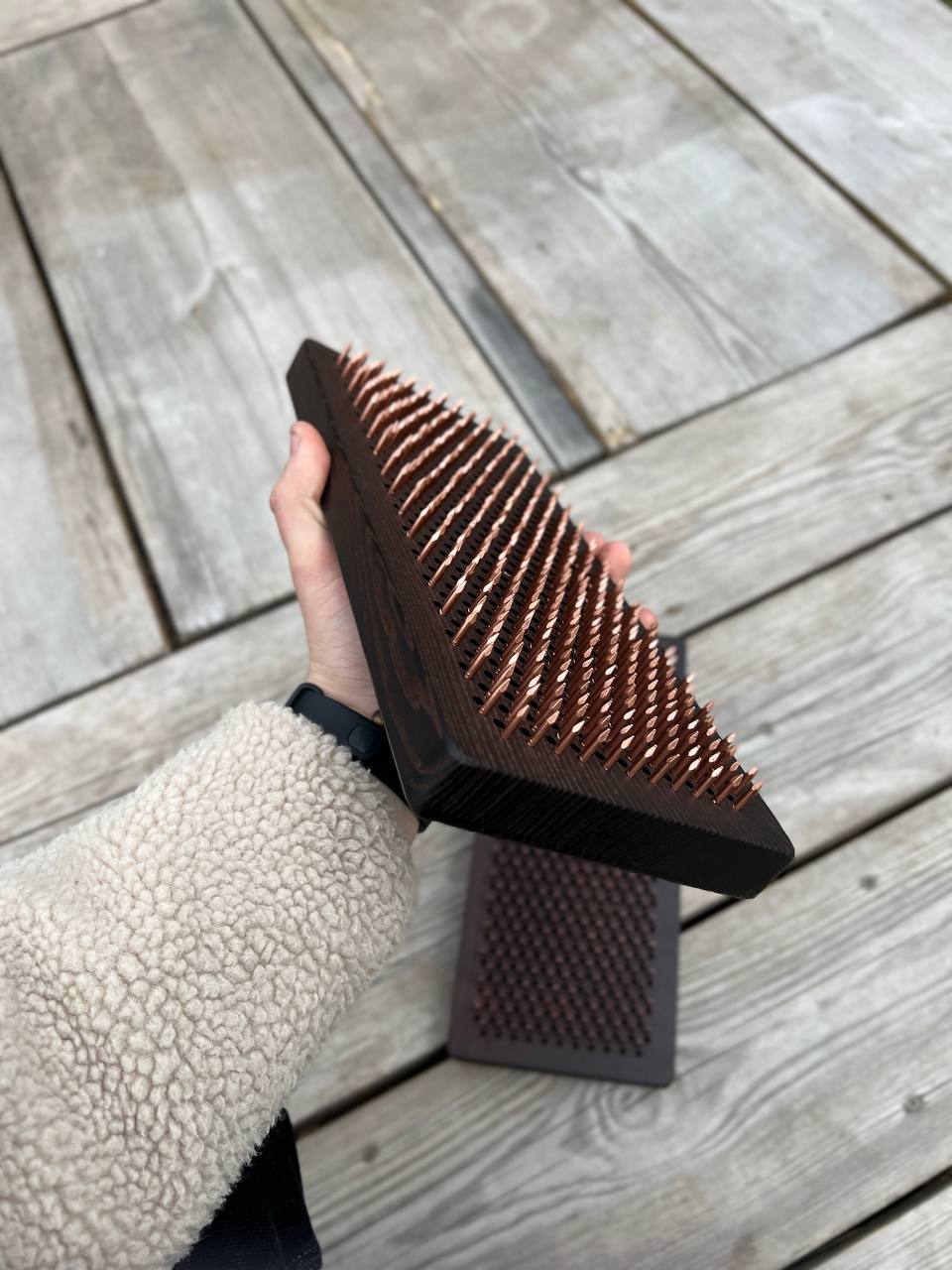 Premium Thermo Ash Sadhu Board with Dynamic Copper Nails With milling