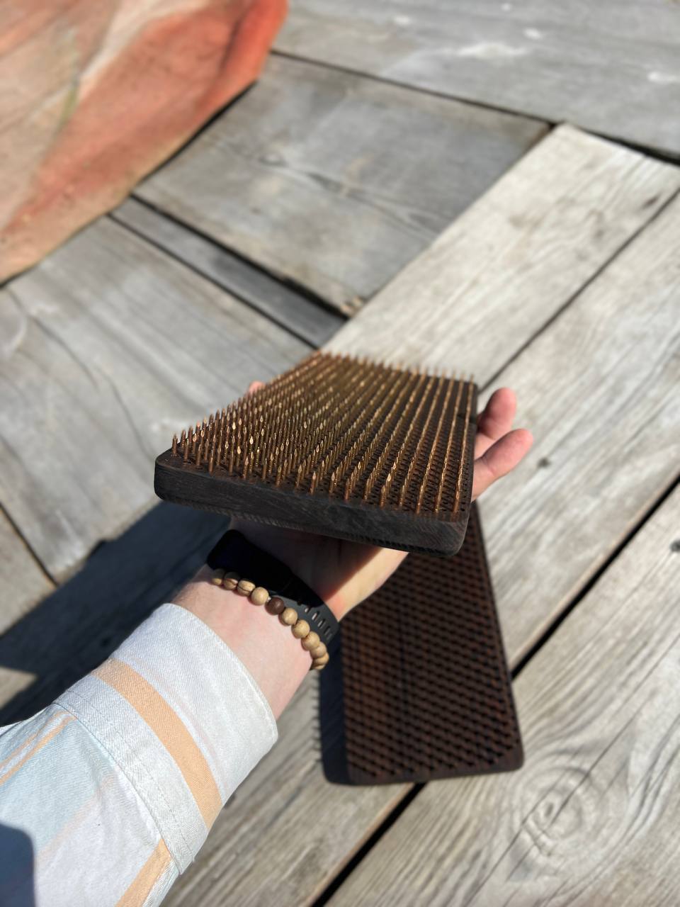 Premium Thermo Ash Sadhu Board - Flower of Life Engraving with Static Copper Nails (Beginner)