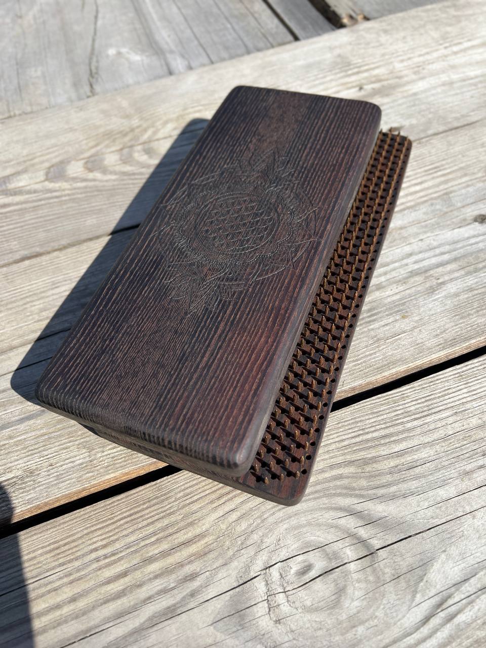 Premium Thermo Ash Sadhu Board - Flower of Life Engraving with Static Copper Nails (Beginner)
