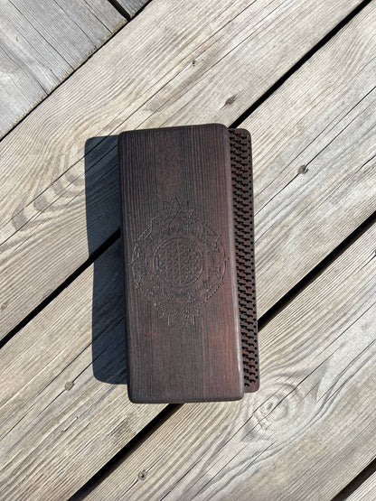 Premium Thermo Ash Sadhu Board - Flower of Life Engraving with Static Copper Nails (Beginner)