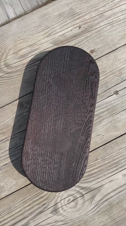 Premium Thermo Ash Sadhu Board - Fish Engraving with Dynamic Copper Nails (Beginner)